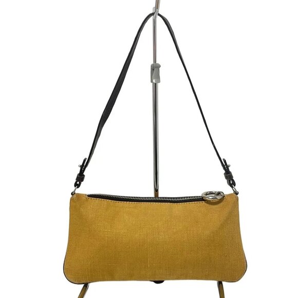 BALLY - Dark yellow Dark Brown Canvas Leather Handbag - Picture 3 of 9